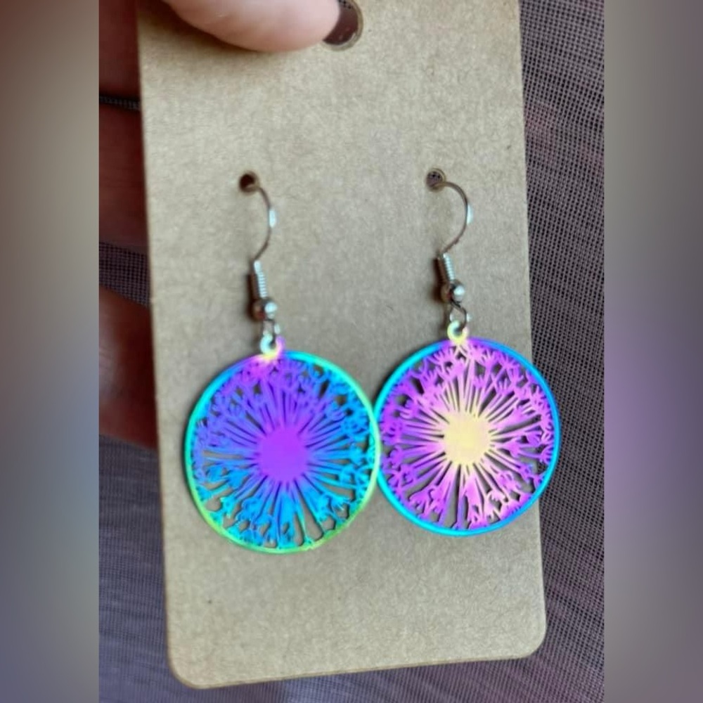 Two pairs of dandelion earrings